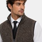 Men's Sweater Vest with Zip Front and Stand Collar