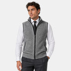 Men's Sweater Vest with Zip Front and Stand Collar