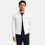 Men's Trucker Jacket with Button Front and Flap Pockets