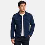 Men's Trucker Jacket with Button Front and Flap Pockets