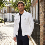 Men's Trucker Jacket with Button Front and Flap Pockets