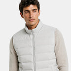 Men's Vest with Stand Collar and Zip Front