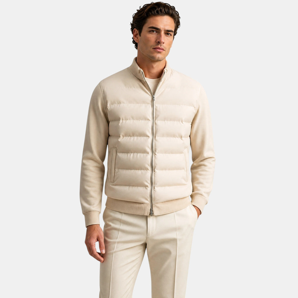 Men's Vest with Stand Collar and Zip Front