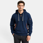Men's Hoodie with Half Zip and Zip Front Pockets