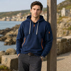 Men's Hoodie with Half Zip and Zip Front Pockets