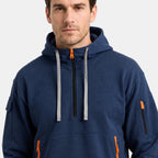 Men's Hoodie with Half Zip and Zip Front Pockets