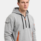 Men's Hoodie with Half Zip and Zip Front Pockets