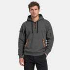 Men's Hoodie with Half Zip and Zip Front Pockets