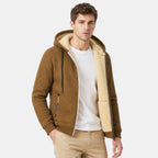 Men's Hooded Jacket with Full Zip and Front Pockets