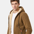 Men's Hooded Jacket with Full Zip and Front Pockets