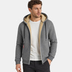 Men's Hooded Jacket with Full Zip and Front Pockets