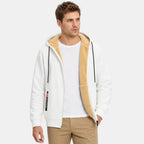 Men's Hooded Jacket with Full Zip and Front Pockets