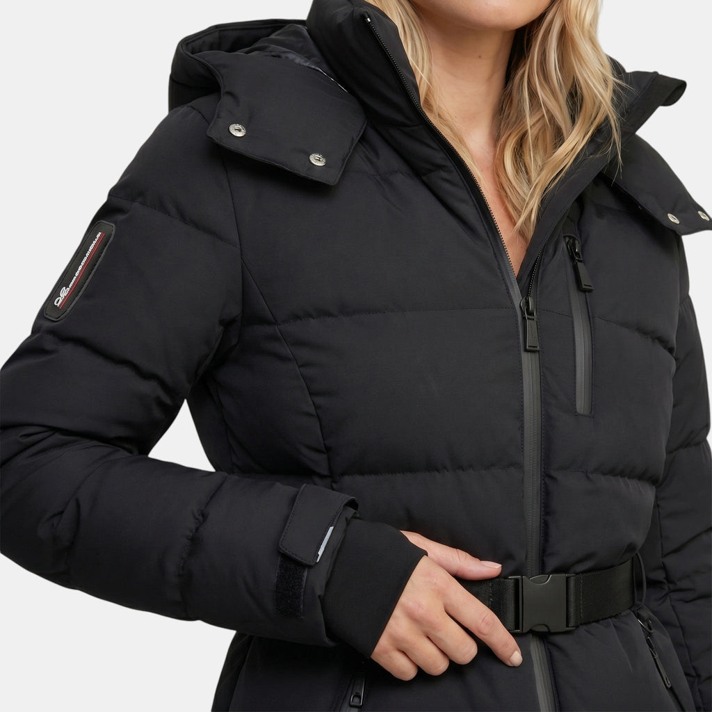 Women’s Belted Puffer Jacket Water Resistant Winter Coat SnugBubs Australia