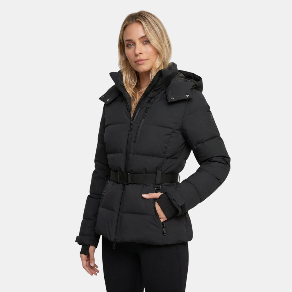 Women’s Belted Puffer Jacket Water Resistant Winter Coat SnugBubs Australia