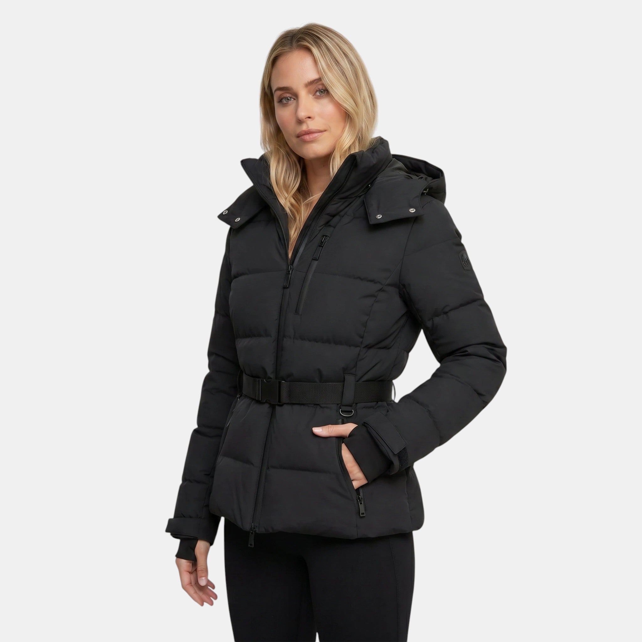 Women’s Belted Puffer Jacket Water Resistant Winter Coat SnugBubs Australia