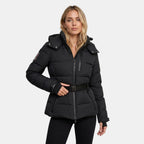 Women’s Belted Puffer Jacket Water Resistant Winter Coat SnugBubs Australia