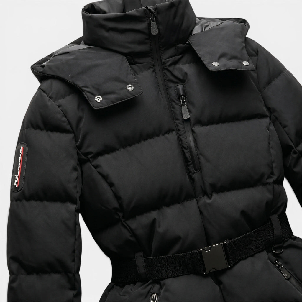 Women’s Belted Puffer Jacket Water Resistant Winter Coat SnugBubs Australia