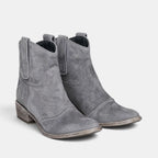 Women's Ankle Boots with Cowboy Style and Block Heel