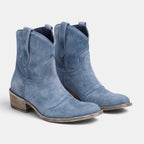 Women's Ankle Boots with Cowboy Style and Block Heel