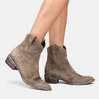 Women's Ankle Boots with Cowboy Style and Block Heel
