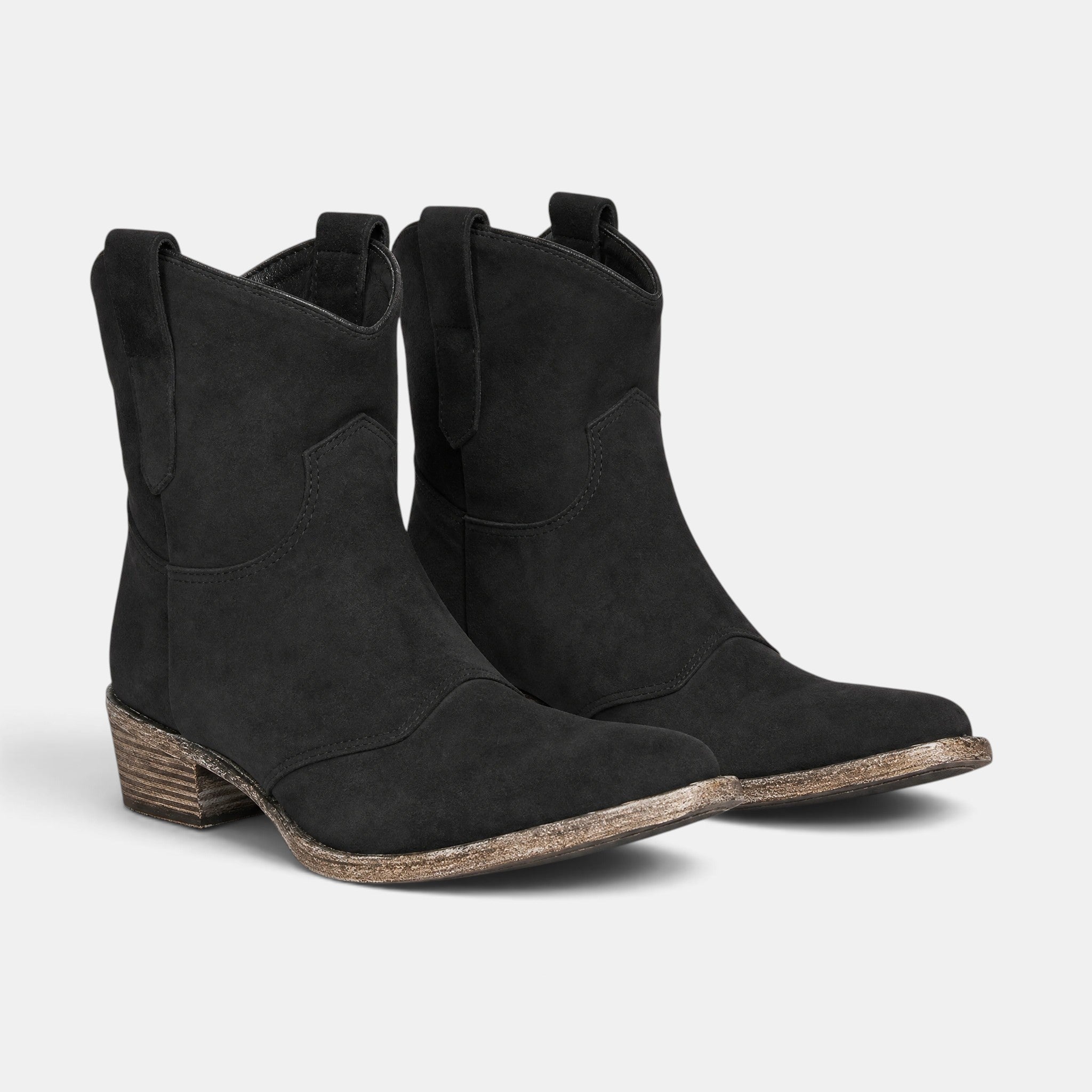 Women's Ankle Boots with Cowboy Style and Block Heel