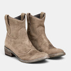 Women's Ankle Boots with Cowboy Style and Block Heel