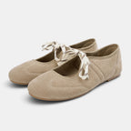 Women's Ballet Flats with Lace Up Closure and Round Toe