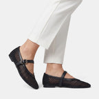 Women's Ballet Flats with Mary Jane Strap and Buckle Closure