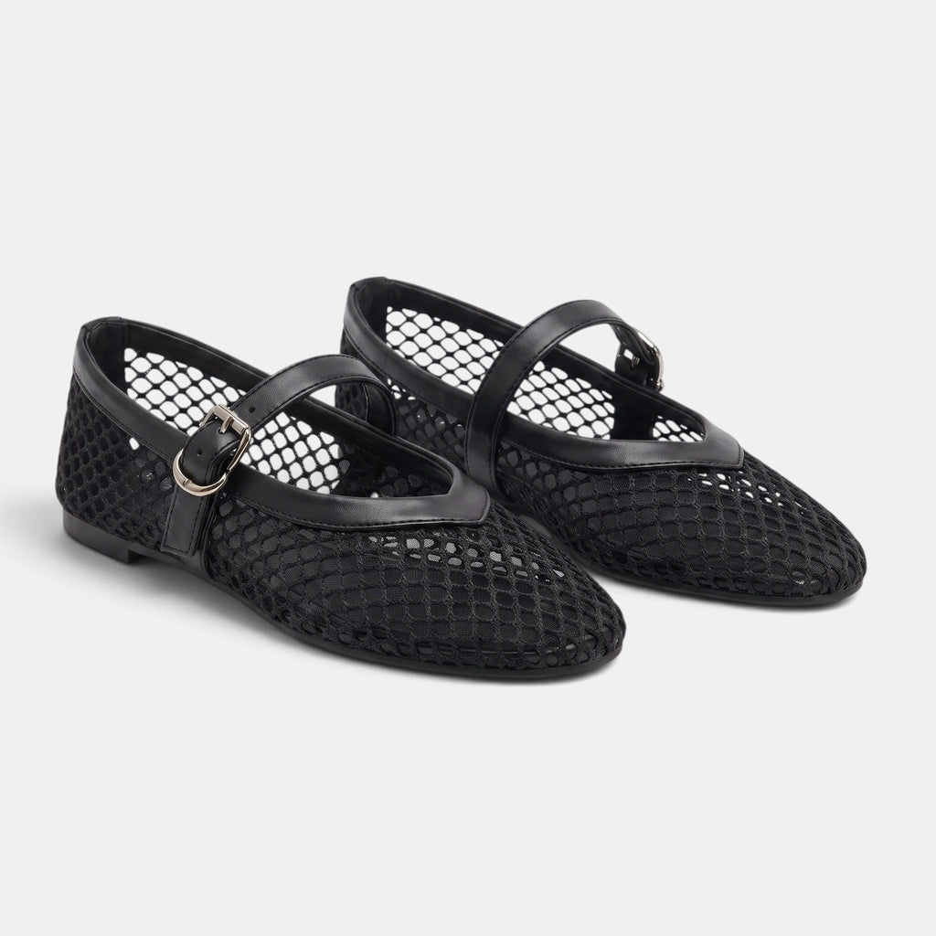 Women's Ballet Flats with Mary Jane Strap and Buckle Closure