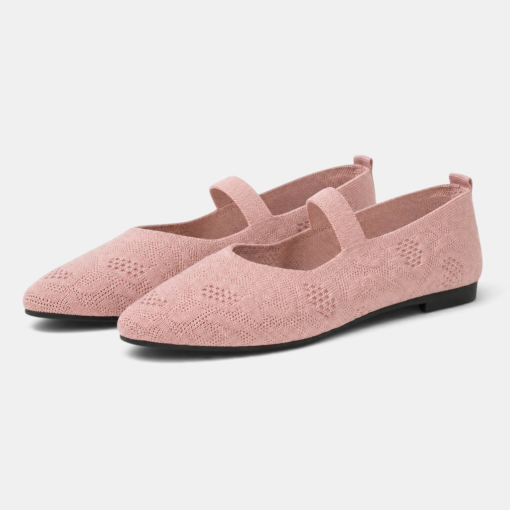 Women's Ballet Flats with Mary Jane Strap and Pointed Toe