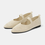 Women's Ballet Flats with Mary Jane Strap and Pointed Toe