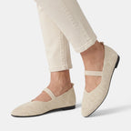 Women's Ballet Flats with Mary Jane Strap and Pointed Toe