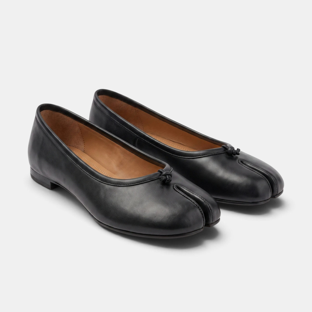 Women's Ballet Flats with Split Toe and Bow Detail