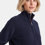 Women's Cardigan with Funnel Neck and Zip Front