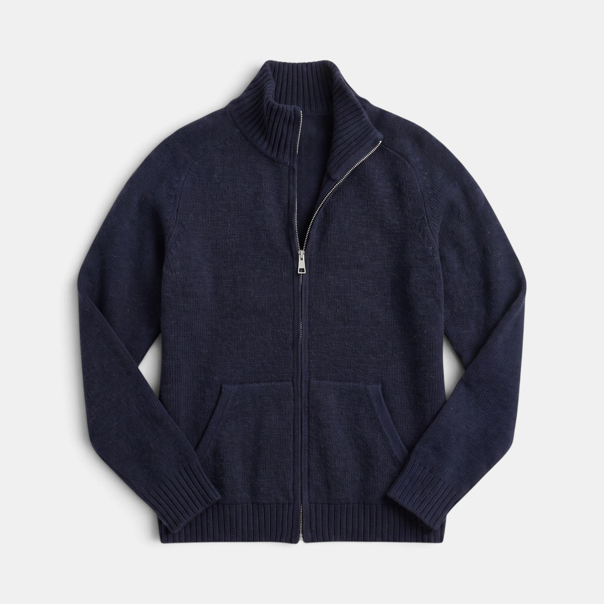Women's Cardigan with Funnel Neck and Zip Front