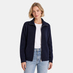 Women's Cardigan with Funnel Neck and Zip Front