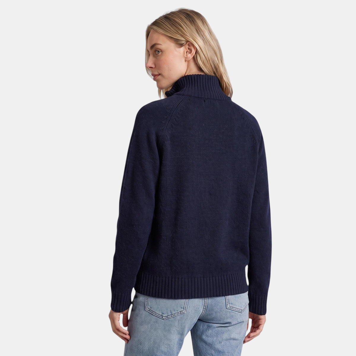 Women's Cardigan with Funnel Neck and Zip Front