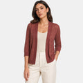 Women's Cardigan with Open Front and Lace Pattern Sleeves