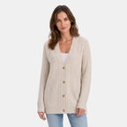 Women's Cardigan with V Neck and Button Front