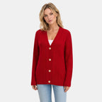 Women's Cardigan with V Neck and Button Front