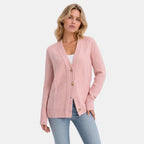 Women's Cardigan with V Neck and Button Front