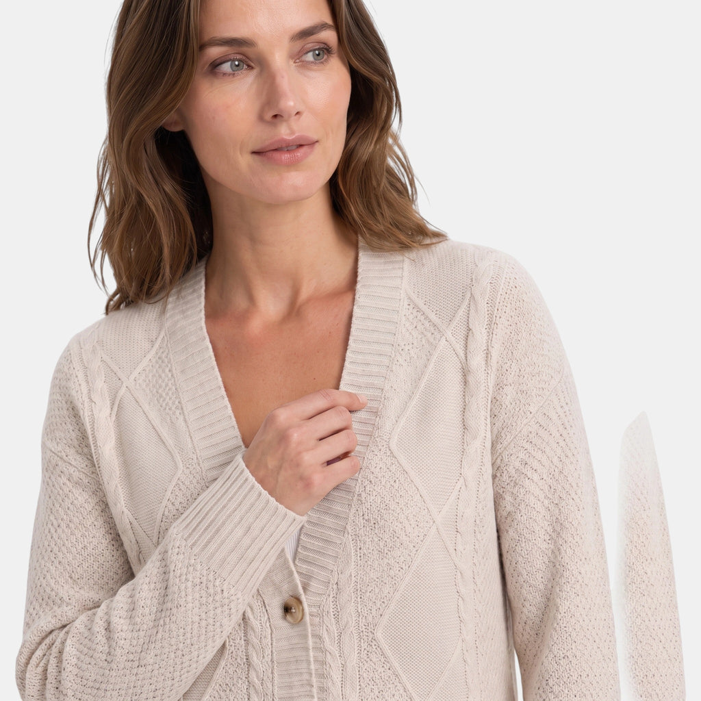 Women's Cardigan with V Neck and Button Front