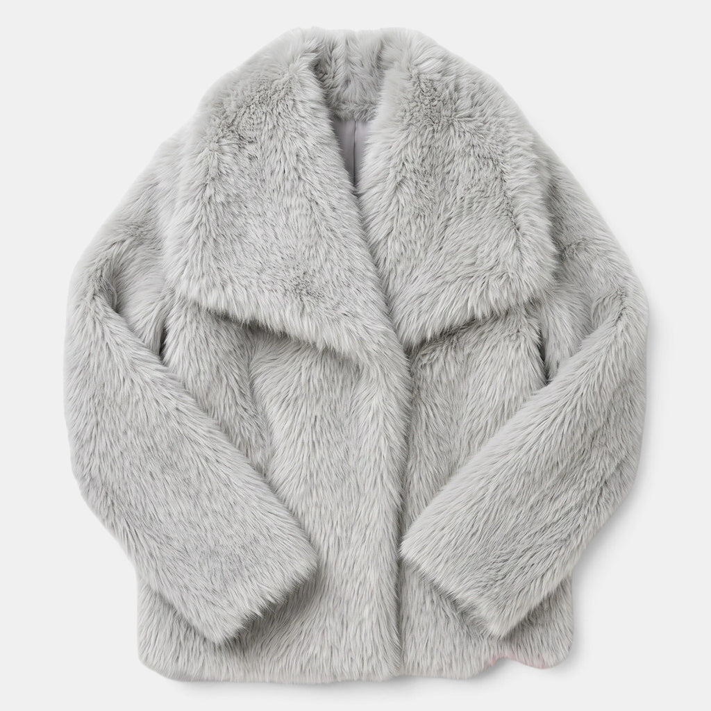 Women's Jacket with Oversized Collar and Long Sleeves