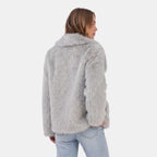 Women's Jacket with Oversized Collar and Long Sleeves