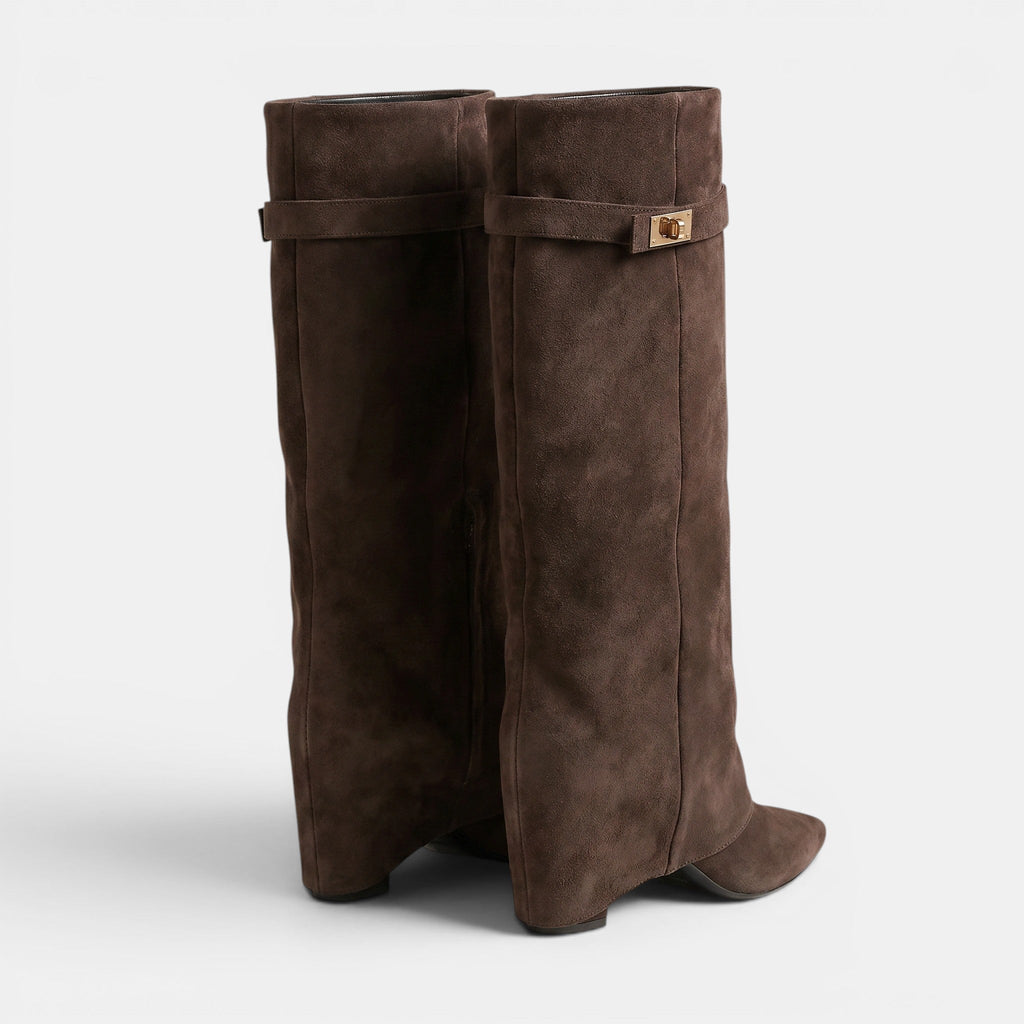 Women's Knee High Boots with Flap Detail and Block Heel SnugBubs Australia