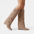 Women's Knee High Boots with Flap Detail and Block Heel SnugBubs Australia
