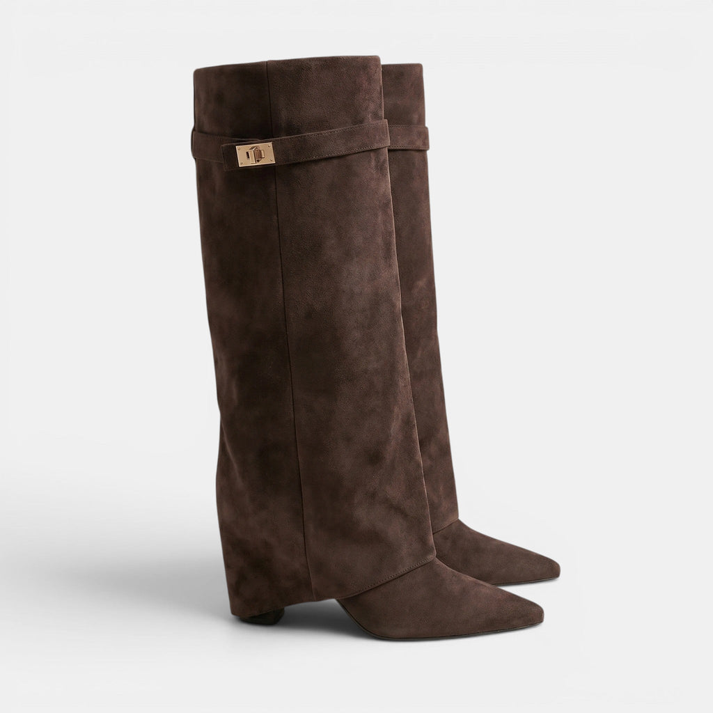 Women's Knee High Boots with Flap Detail and Block Heel SnugBubs Australia