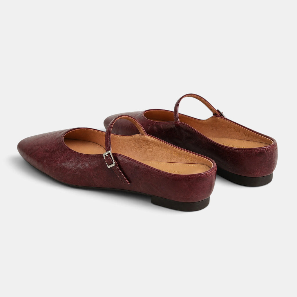 Women's Mules with Pointed Toe and Buckle Strap