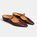 Women's Mules with Pointed Toe and Buckle Strap