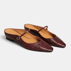 Women's Mules with Pointed Toe and Buckle Strap